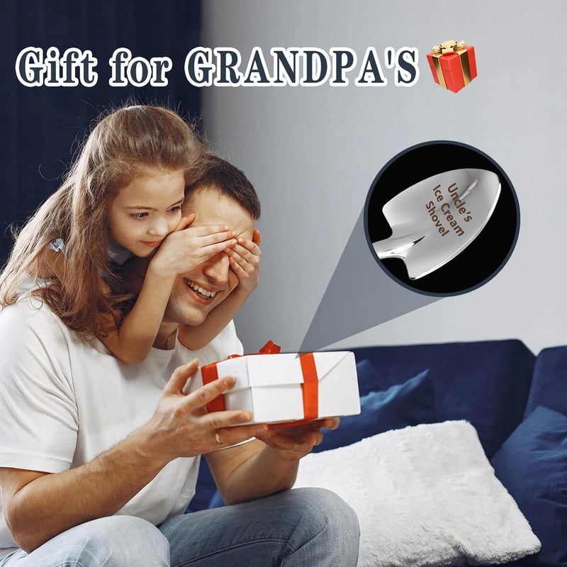 stormroo Gifts for Uncle Fathers Day from Kids, Funny Uncle’s Ice Cream Shovel Gifts for Men Uncle Wedding Anniversary Presents Spoon - Image 2